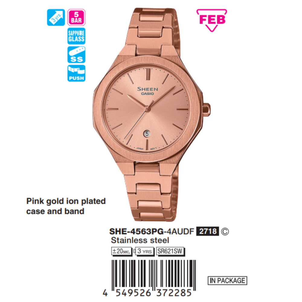 Casio - Nữ SHE-4563PG-4AUDF Size 36.5mm