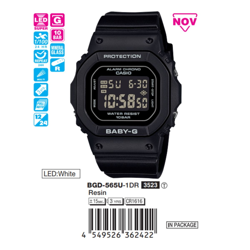 Casio - Nữ BGD-565U-1DR Size 42.1 × 37.9 mm