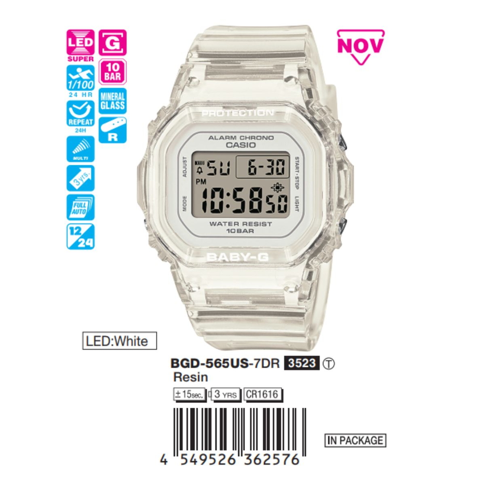 Casio - Nữ BGD-565US-7DR  Size 38mm