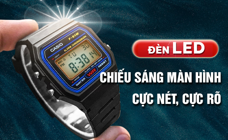 Casio AE-1500WH-8BVDF đèn LED sáng rõ