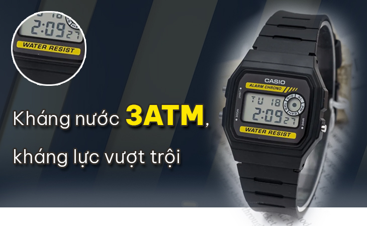 Casio F-94WA-9DG kháng nước 3ATM