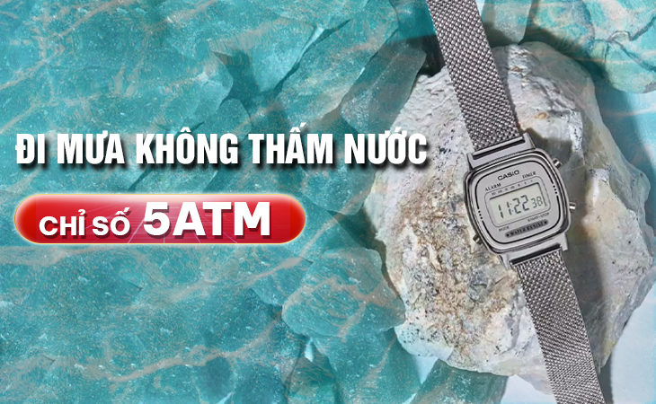 Casio LA670WEM-7DF không thấm nước