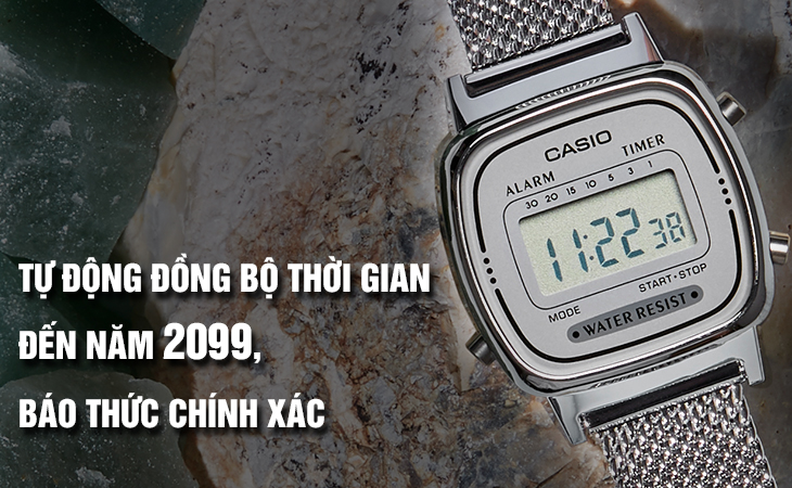 Casio LA670WEM-7DF tự đồng bộ thời gian