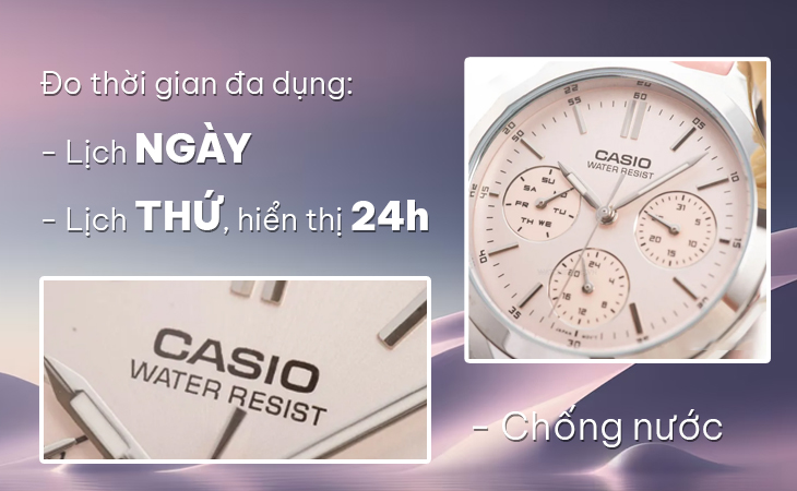 Casio LTP-V300L-4AUDF đo giờ đa dụng