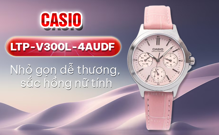 Casio LTP-V300L-4AUDF sắc hồng nữ tính