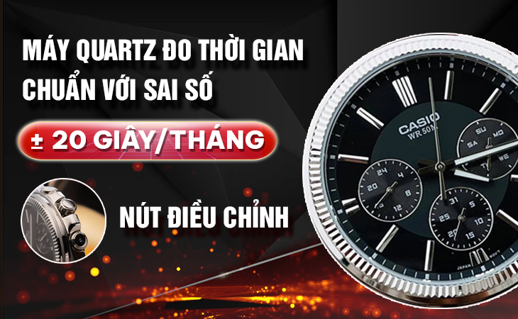 Casio MTP-1375L-1AVDF đo thời gian chuẩn