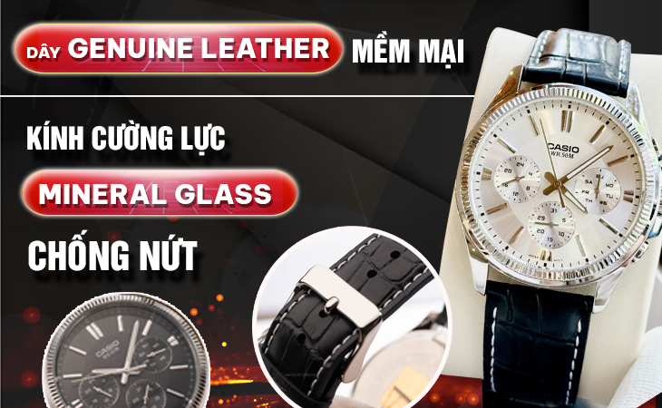 Casio MTP-1375L-1AVDF kính chống nứt