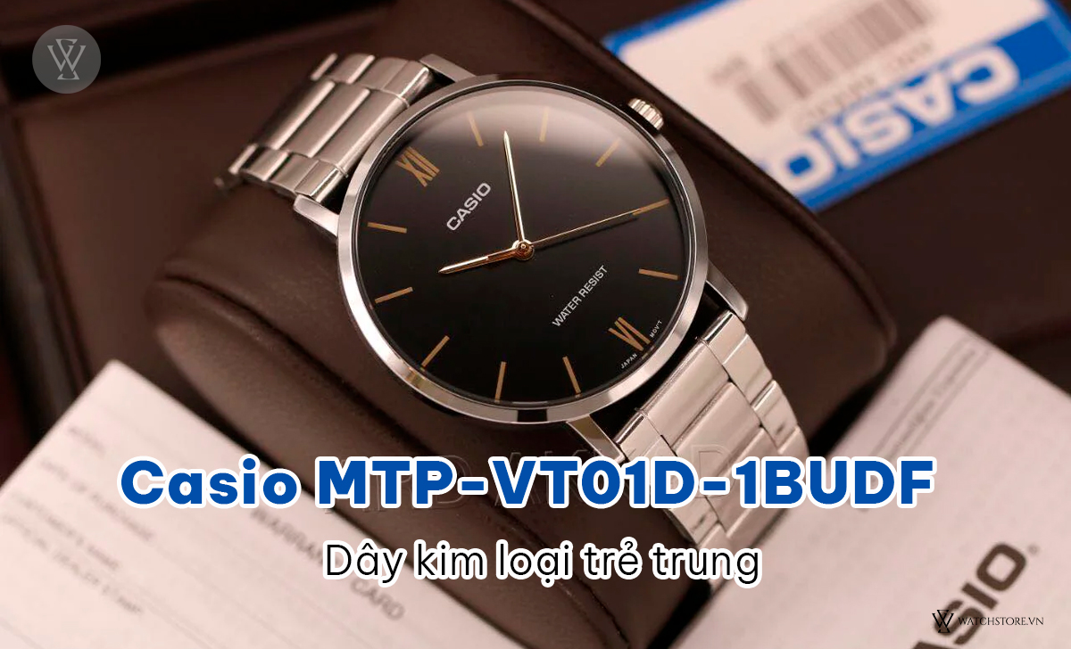 Casio MTP-VT01D-1BUDF kim loại trẻ trung