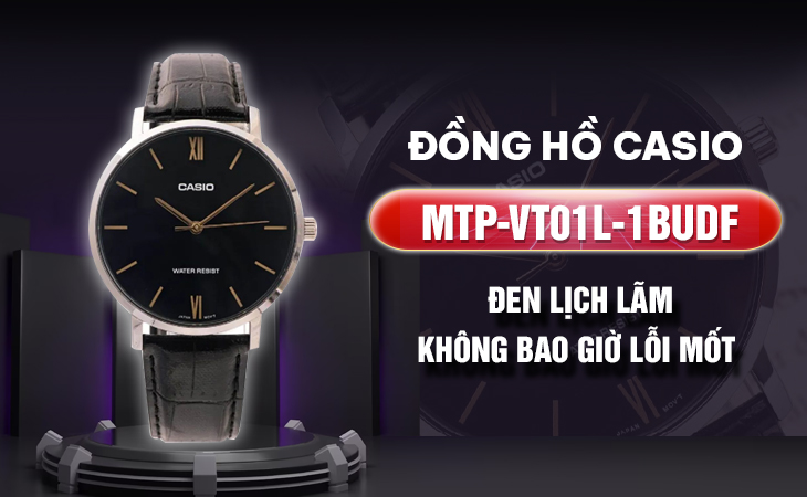 Casio MTP-VT01L-1BUDF đen lịch lãm