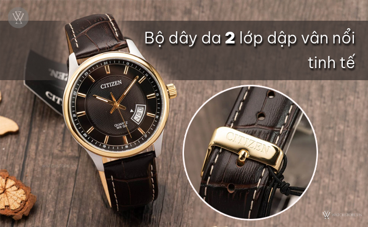 Citizen BI1054-12E dây da 2 lớp