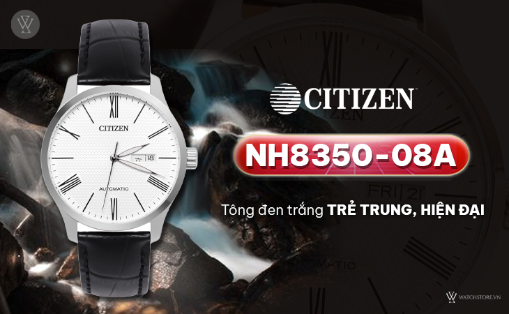 Citizen NH8350-08A đen trắng trẻ trung