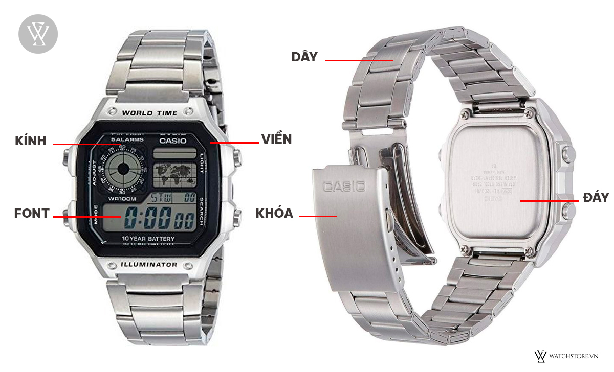 kiểm tra 6 chi tiết Casio AE-1200WHD-1AVDF