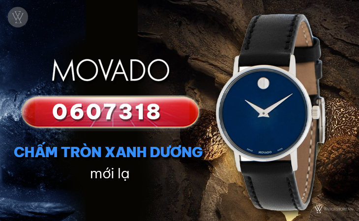 Movado 0607318 chấm tròn xanh dương