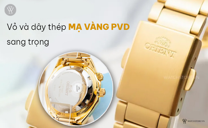 Orient RA-AA0B04R19B vỏ dây mạ vàng PVD