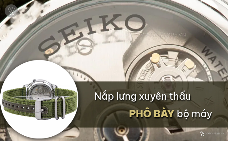 Seiko SNK805K2 nắp lưng xuyên thấu