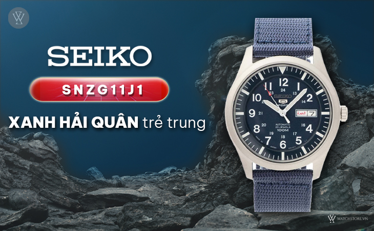 Seiko SNZG11J1 xanh hải quân
