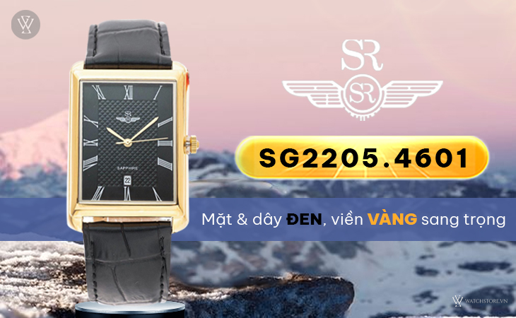 SRWatch SG2205.4601 mặt đen viền vàng