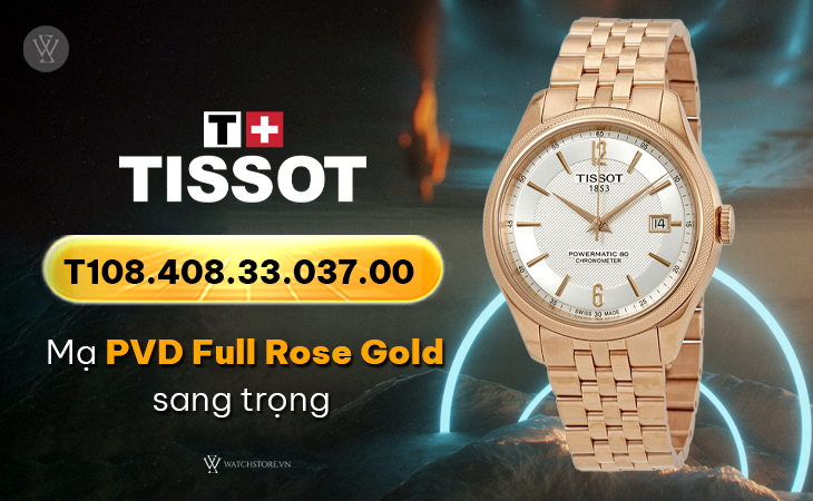 Tissot T108.408.33.037.00 mạ PVD Rose Gold