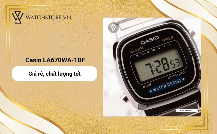 Đồng hồ Casio Nữ LA670WA-1DF chính hãng có giá tương đối rẻ
