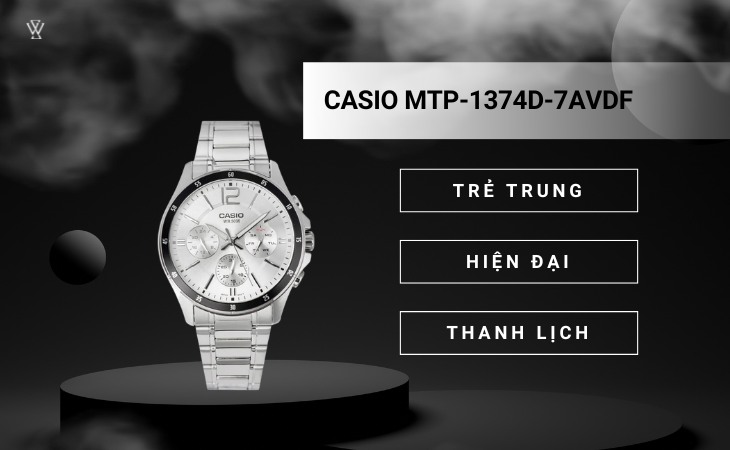 Thiết kế của đồng hồ Casio MTP-1374D-7AVDF trẻ trung, hiện đại