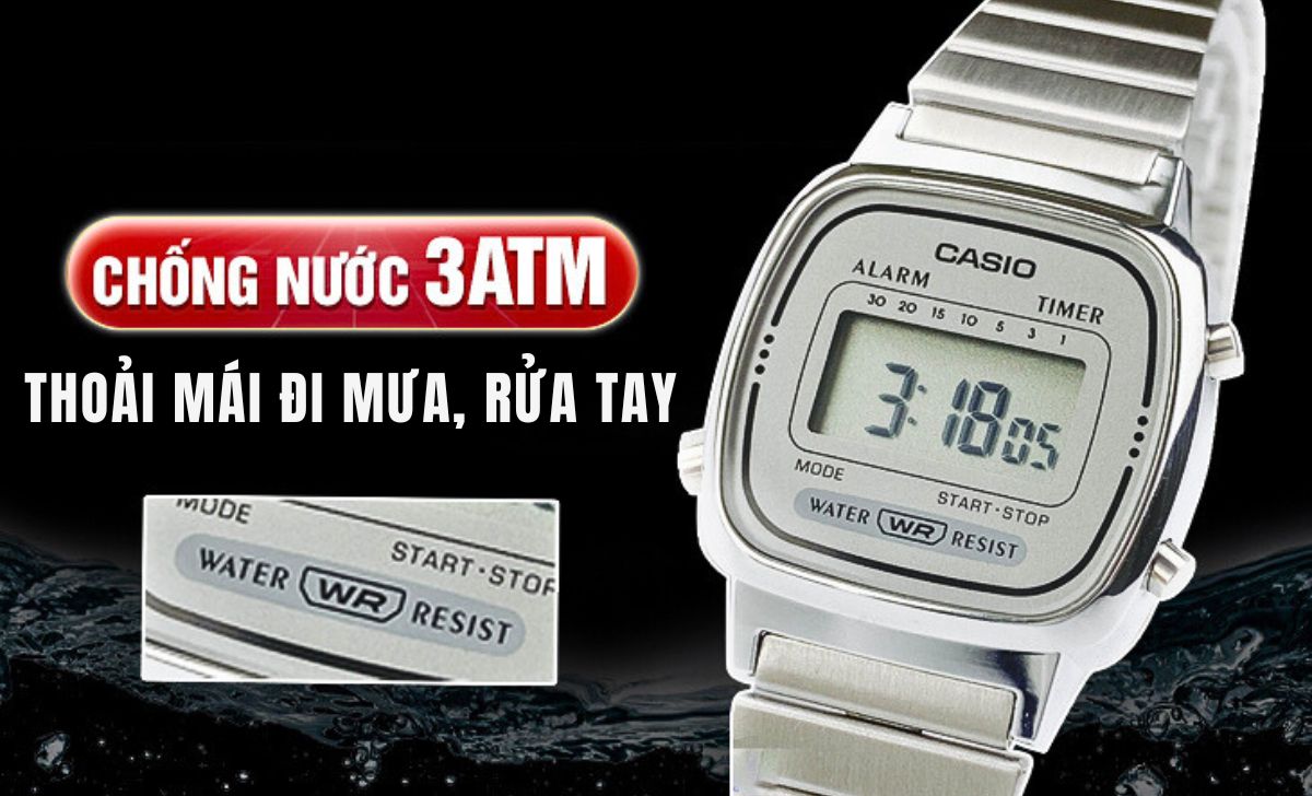 Có khả năng chống nước 3ATM