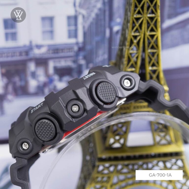 : Chi tiết dây đeo nhựa resin của G-Shock, cho thấy sự chắc chắn và thoải mái khi sử dụng.