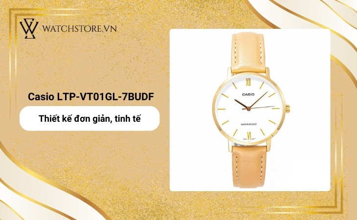 Casio LTP-VT01GL-7BUDF có thiết kế dễ đeo, sang trọng