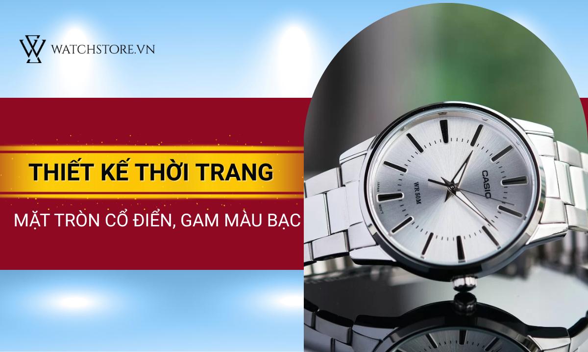 Đồng hồ có thiết kế dáng mặt tròn cổ điển