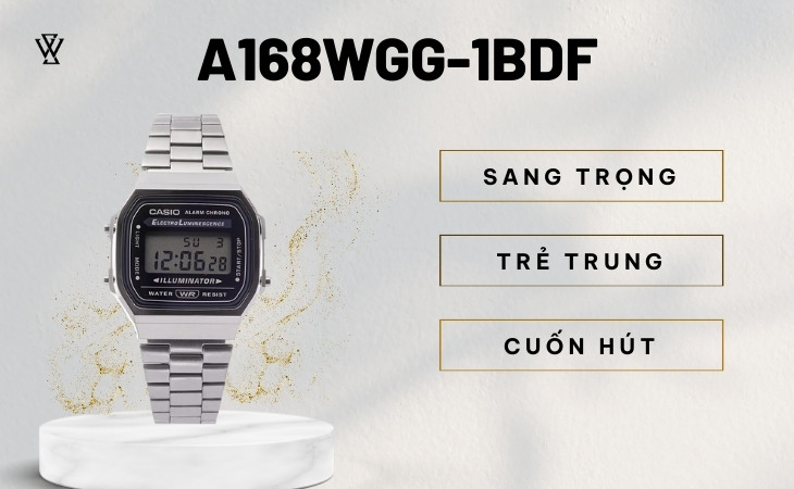 Đồng hồ A168WGG-1BDF sang trọng, trẻ trung, lịch lãm