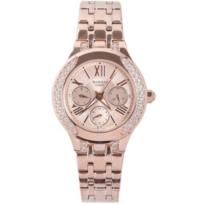 Đồng hồ Casio 34.5mm Nữ SHE-3809PG-9AUDR chính hãng Ảnh sản phẩm Casio 34.5mm Nữ SHE-3809PG-9AUDR