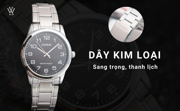 MTP-V001D-1BUDF với thiết kế dây kim loại sang trọng, thanh lịch