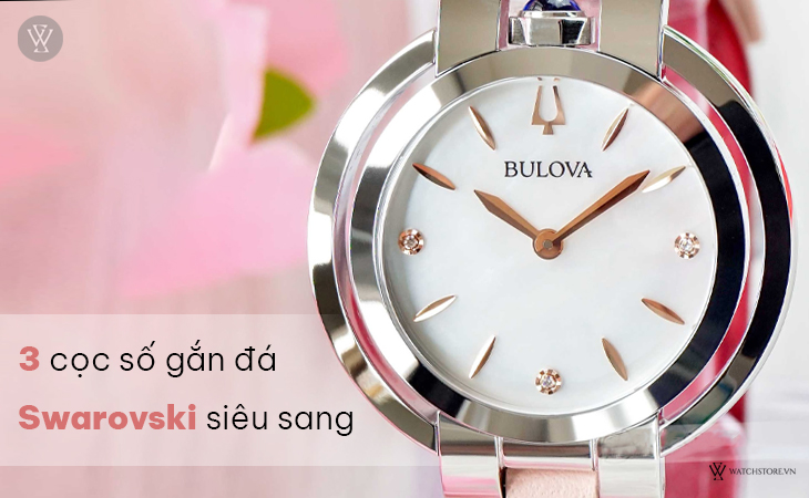 Bulova 96P197 cọc số gắn đá