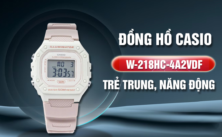 Casio W-218HC-4A2VDF trẻ trung năng động