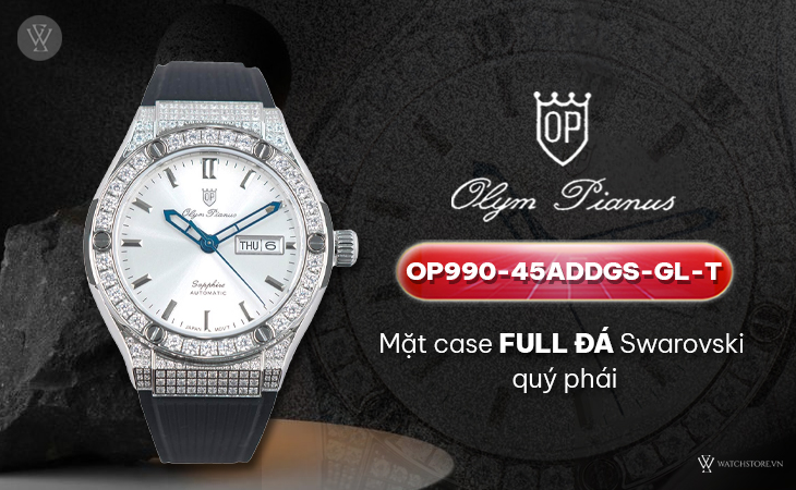 Olym Pianus OP990-45ADDGS-GL-T mặt case full đá