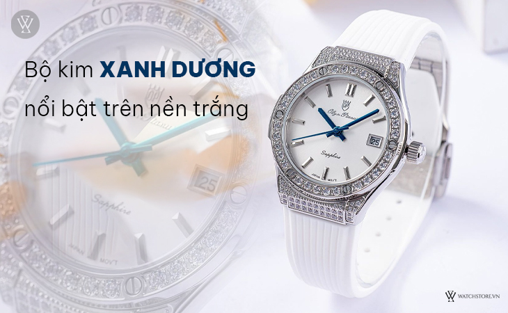 Bộ kim xanh dương nổi bật trên tone trắng