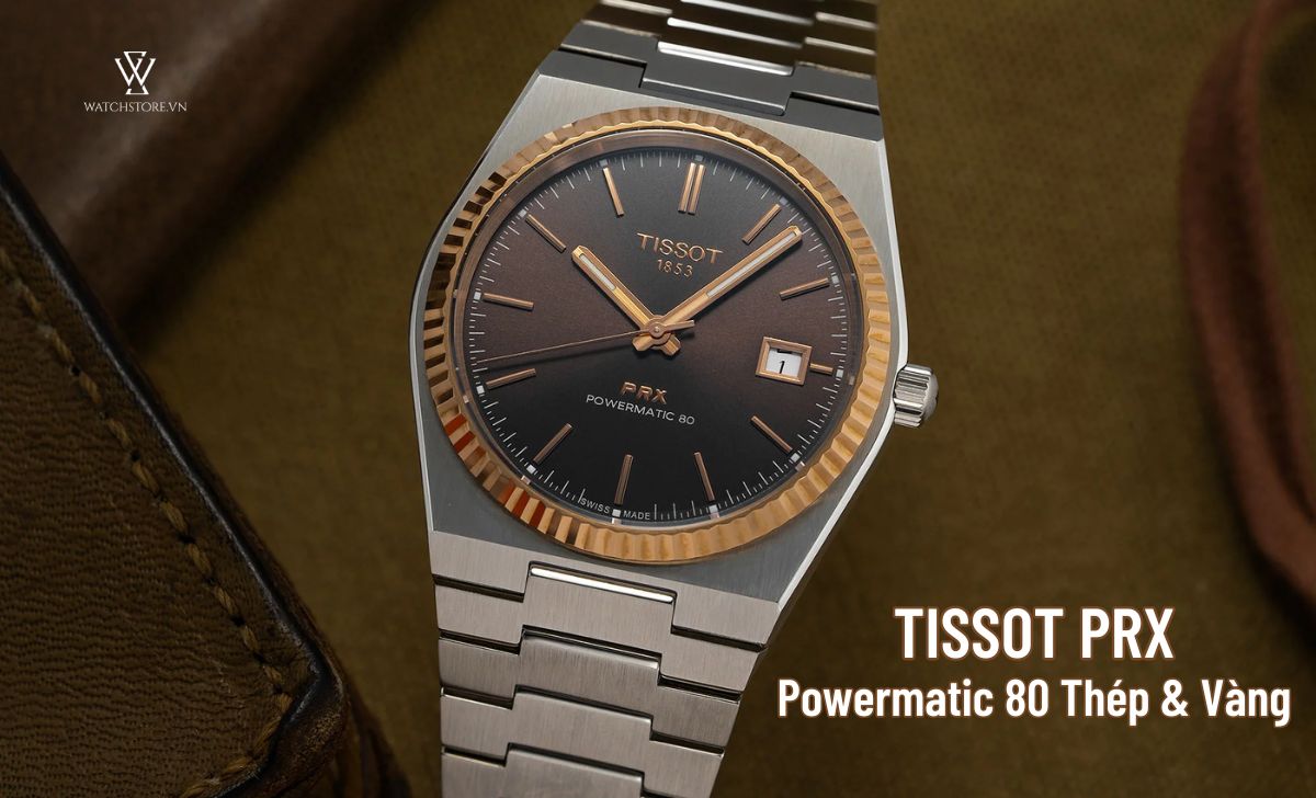Đồng hồ Tissot Prx 8 Tissot PRX Powermatic 80 Thép & Vàng