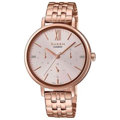 Đồng hồ Casio 34mm Nữ SHE-3064PG-4AUDF chính hãng Ảnh sản phẩm Casio 34mm Nữ SHE-3064PG-4AUDF