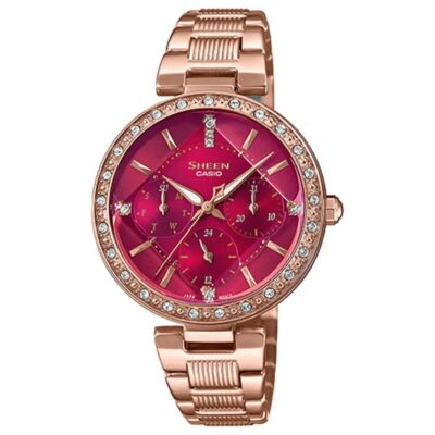 Đồng hồ Casio 34mm Nữ SHE-3068PG-4BDF chính hãng Ảnh sản phẩm Casio 34mm Nữ SHE-3068PG-4BDF