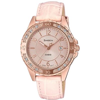 Đồng hồ Casio 35.2mm Nữ SHE-4532PGL-4ADF chính hãng Ảnh sản phẩm Casio 35.2mm Nữ SHE-4532PGL-4ADF