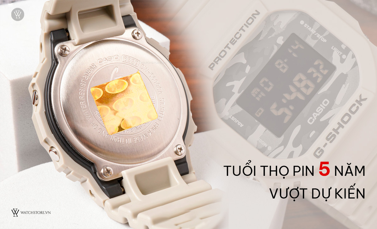 G-Shock DW-5600 7 tuổi thọ pin 5 năm