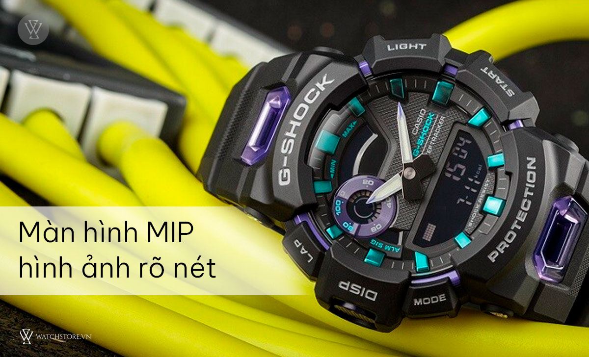 G-Shock GBA-900-1A trang bị Màn hình MIP rõ nét