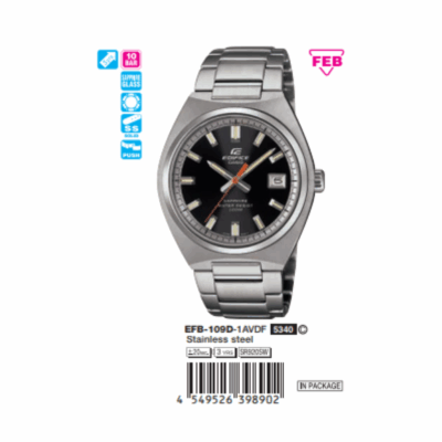 Đồng hồ Casio 38.5mm Nam EFB-109D-1AVDF chính hãng Ảnh sản phẩm Casio 38.5mm Nam EFB-109D-1AVDF
