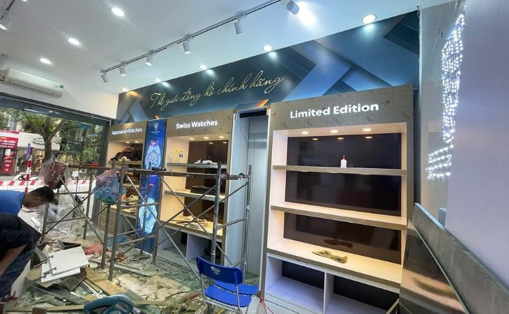 Quá trình thi công cửa hàng WatchStore thứ 4 tại 58 Trần Đăng Ninh, Cầu Giấy, Hà Nội - Ảnh 20 Quá trình thi công cửa hàng WatchStore thứ 4 tại 58 Trần Đăng Ninh, Cầu Giấy, Hà Nội - Ảnh 20