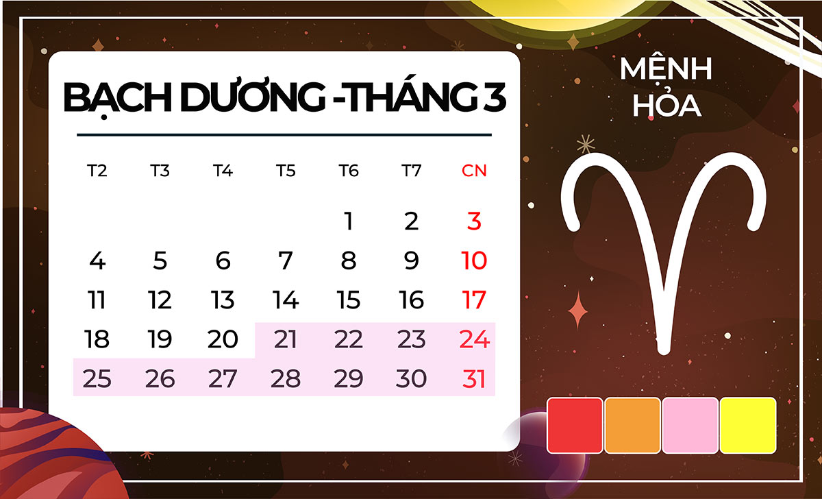 Sinh tháng 3 hợp màu gì? Gợi ý mẫu đồng hồ như ý, phát tài 3 Bạch Dương tháng 3 hợp màu gì