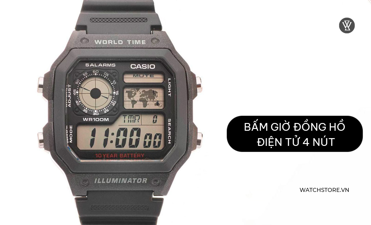 Cách chỉnh giờ, ngày, báo thức đồng hồ điện tử trẻ em 4 nút 4 bấm giờ đồng hồ điện tử 4 nút