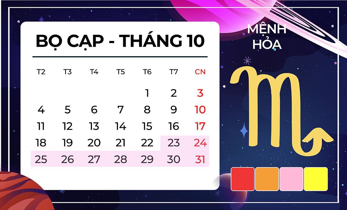 Sinh tháng 10 hợp màu gì? Gợi ý mẫu đồng hồ may mắn phát lộc 3 Bọ Cạp tháng 10 hợp màu gì