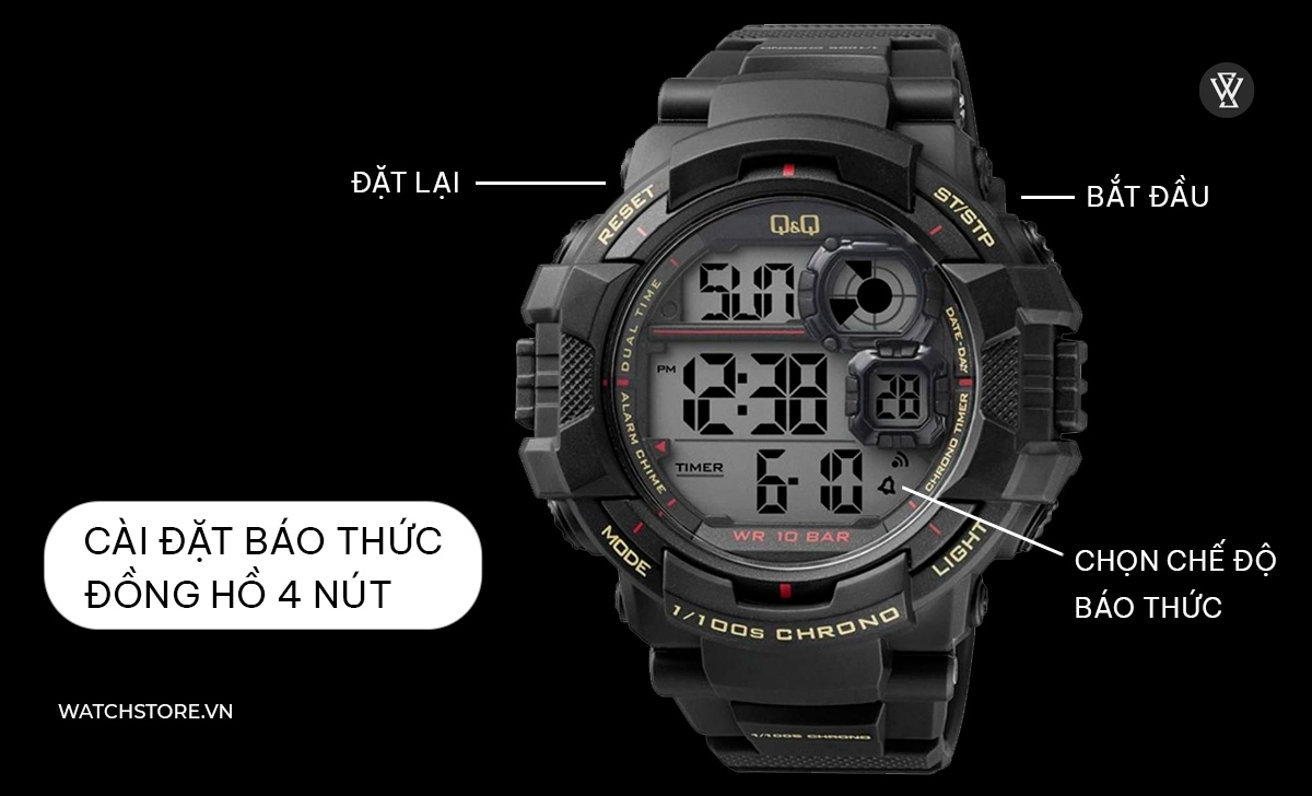 Cách chỉnh giờ, ngày, báo thức đồng hồ điện tử trẻ em 4 nút 2 cài đặt báo thức đồng hồ điện tử 4 nút