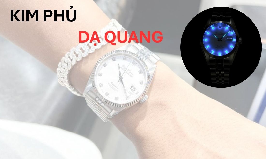 Kim phủ dạ quang, xem giờ trong bóng tối rõ ràng 