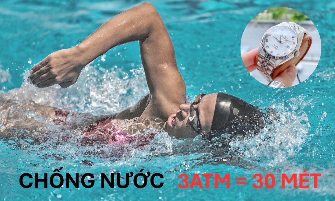 Chống nước 3ATM, rửa tay, đi bơi, lặn nông thoải mái 