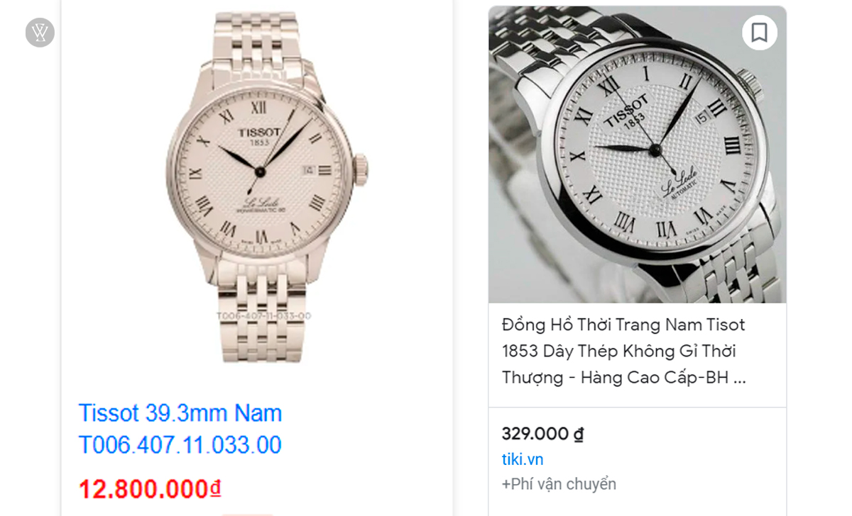 Phân biệt đồng hồ Tissot thật và đồng hồ Tissot 1853 Trung Quốc 7 giá đồng hồ Tissot 1853 Trung Quốc